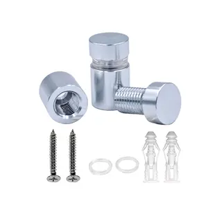 Aluminum Screws, Pack 12pcs, Wall Sign Mounting Hardware Advertising Glass Nail for Hanging Acrylic Picture Frame (12, Silver, 1/2" x 1/2")