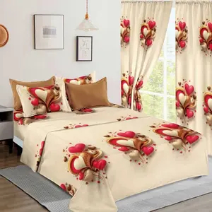 12 different colors 10 Pieces Sheet Set with Heart and Leaf Pattern for Bedroom Decor