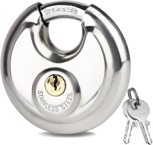 Disc Lock for Storage Unit 2-3/4"(70mm), Stainless Steel Keyed Padlock with Keys, Outdoor Waterproof Storage Lock for Storage Locker, Shed, Gate, Fence, Heavy Duty Keyed Pad Lock