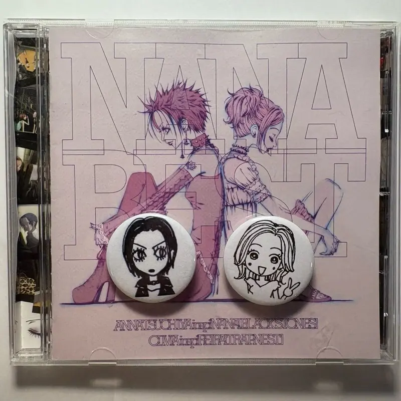 Handmade Nana and Hachi 1.25 inch Pin Button Badge Set - NANA anime pinback buttons pins