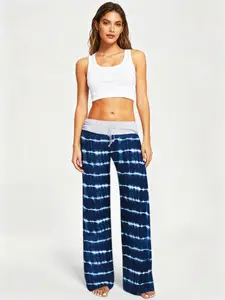 Spring/summer/autumn/winter women's new tie dye printed pants loose pants home pants elastic pants comfortable sleeping pants Loungewear