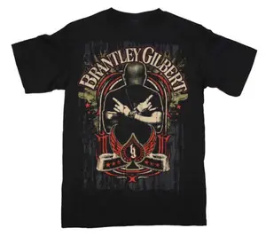 Brantley Gilbert Tee Featuring The Crossed Arms Black One Side T-Shirt Menswear Top Cotton Fabric Soft Elastic