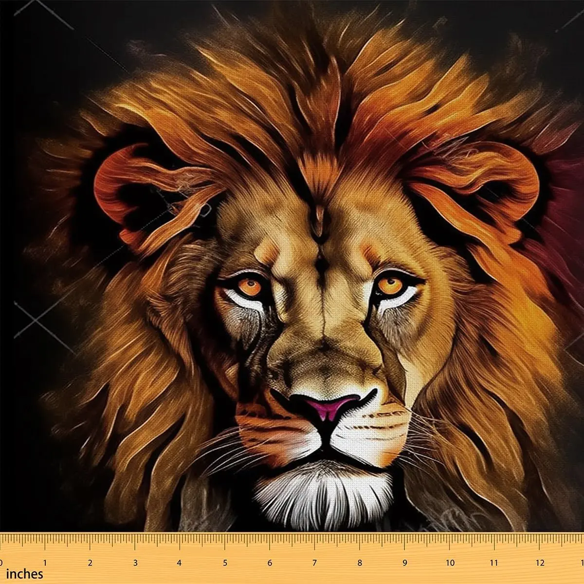 Lion Upholstery Fabric By The Yard,Safari Print Fabric,1 Yard,3D Wild Animal Pattern Fabric for Upholstery and Home DIY Projects Porch Swing Cushions