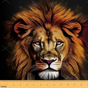 Lion Upholstery Fabric By The Yard,Safari Print Fabric,1 Yard,3D Wild Animal Pattern Fabric for Upholstery and Home DIY Projects