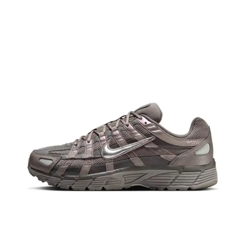 NIKE P-6000 Men's Retro Trainer Runner Shoe, Casual Walking Shoes in Earthy Cave Stone Metallic Silver, Running Athletic Footwear, Men's Running Shoes