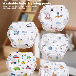 5pcs Soft Baby Diaper Pants, Comfortable Underwear for 0-3 Year Olds, Washable Reusable Potty Training Pants, Infant Urine Training Cloth, Washable Diapers