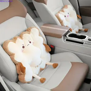 Soft Toast-Shaped Car Seat & Back Cushion, Cute Cartoon Anti-Fatigue Washable Cushion, Girly Whimsical Car Interior Accessories for Cars, Trucks & SUVs