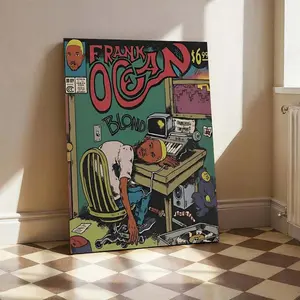 One Comic-Style Blonde Album Canvas Poster Frameless Wall Decoration for Home Office Living Room Cafe Bar Perfect Gift for Music Lovers and Dorm Room Décor