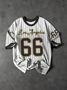 Los Angeles 66" Men's Plus Size Casual Sports Jersey, Jersey Tee in Multiple Colors - Breathable and Stretch Knit Fabric, Crew Neck, Machine Wash, Party Wear, Casual Style, Comfortable Fit