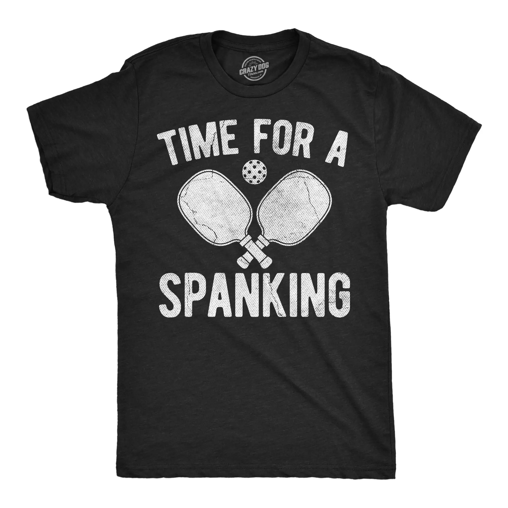 Mens Funny T Shirts Time for A Spanking Sarcastic Pickleball Graphic Novelty Tees for Men Mens Funny T Shirts Cool Vintage Fashion T-Shirt Gift Classic Menswear Funny Pickle Ball Short Sleeve Novelty Tees for Black -