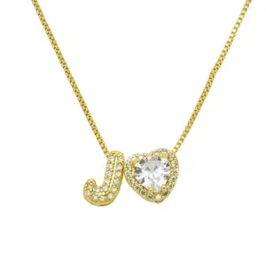 Heart Birthstone Initial Necklace for Women Girls, 14K Gold Plated Heart Letter Necklace Christmas Birthday Gifts for Women