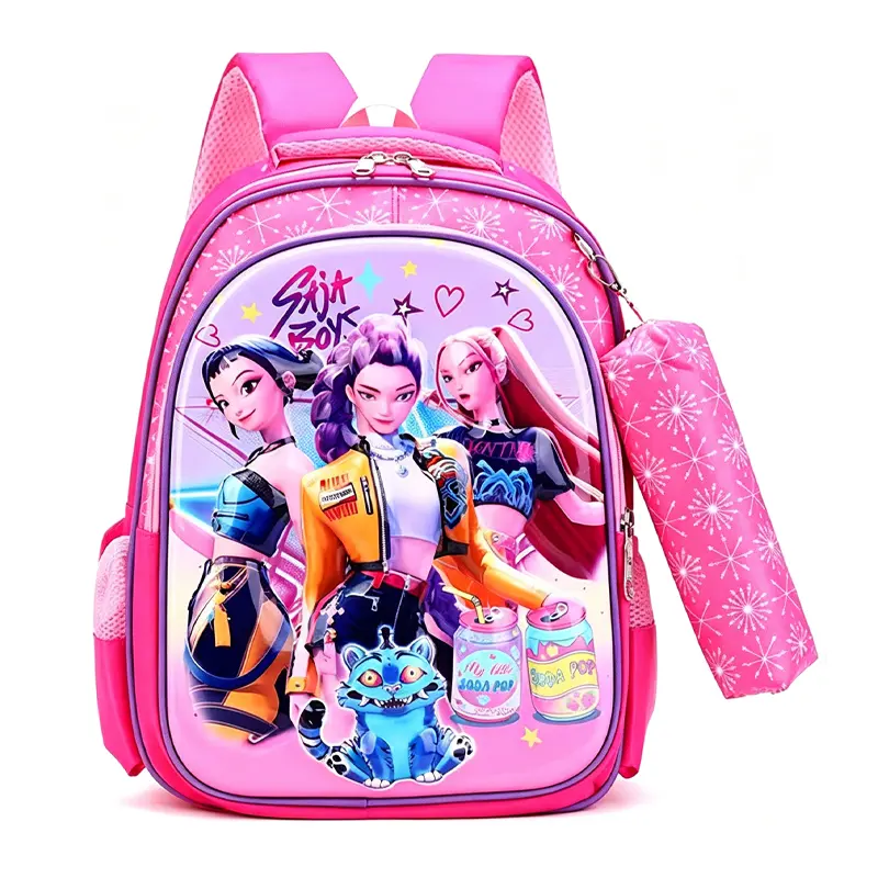 2-Piece 3D K-Pop Backpack Set – Back-to-School Essential (includes backpack and pencil case); suitable for school and travel.