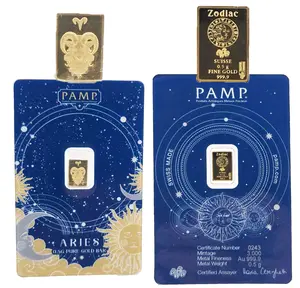 Aries 1/2g Gold Bar Zodiac PAMP Suisse