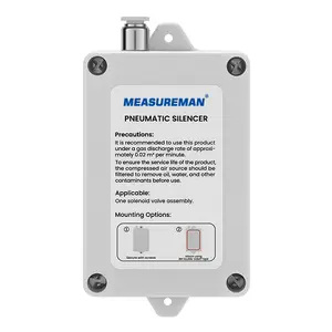 Measureman patented pneumatic muffler, featuring a 1/4" inlet. This pneumatic exhaust silencer is compatible with single solenoid valves and serves as a noise reduction muffler for air compressors and pneumatic equipment.