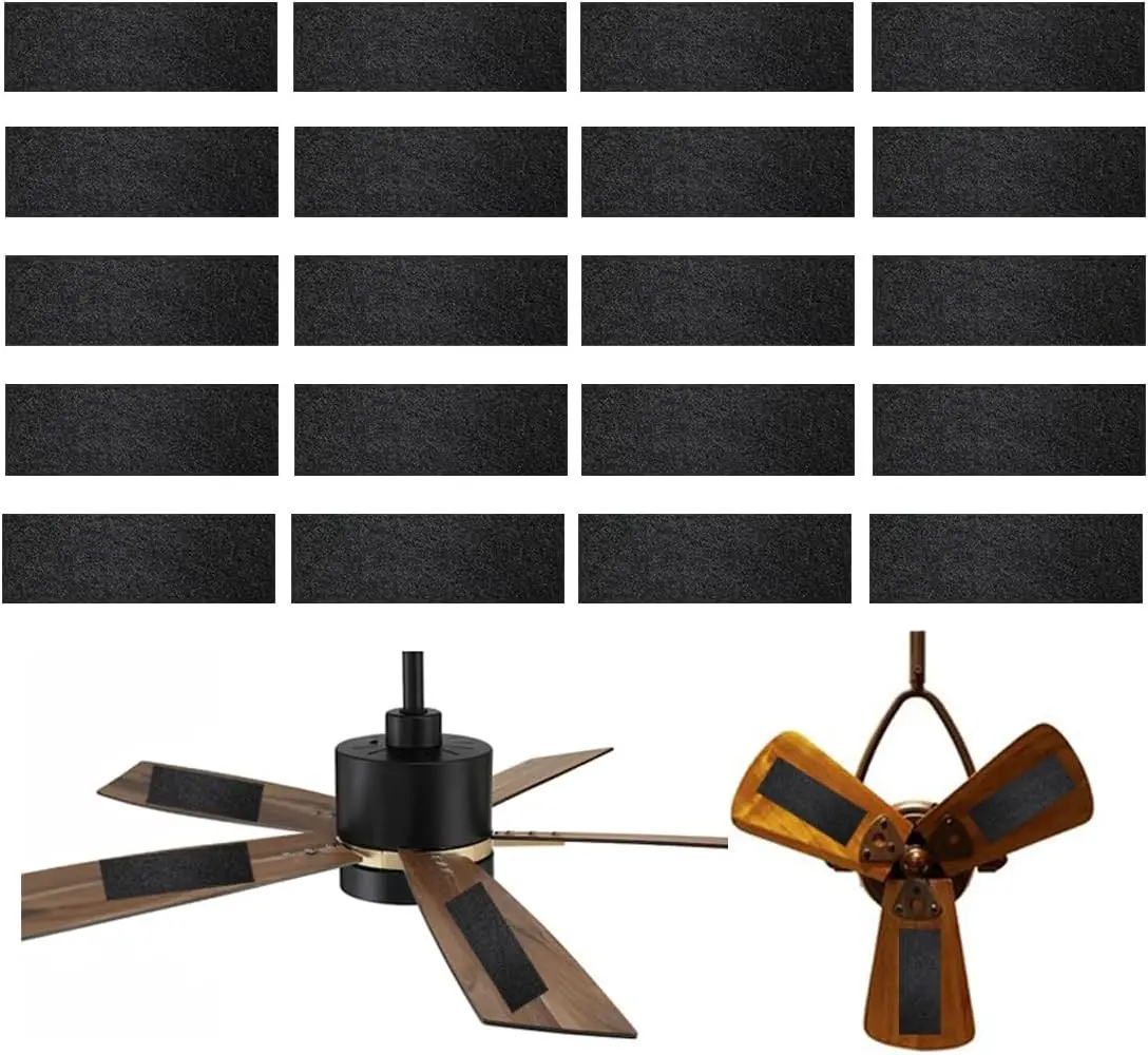 20 Pack Ceiling Fan Filters for Blades - Ceiling Fan Air Purifier Pads - Activated Coconut Carbon Ceiling Fan Filter Accessories Dust Catcher