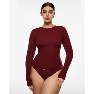 Inbarely Soft Single-Layer Basic Long Sleeve Shirts See Through