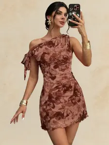 Women's Mini Dress, Classic Ditsy Floral Pattern, Fitted Midi Style, Perfect for Casual Wear, Comfortable, Elegant and Stylish