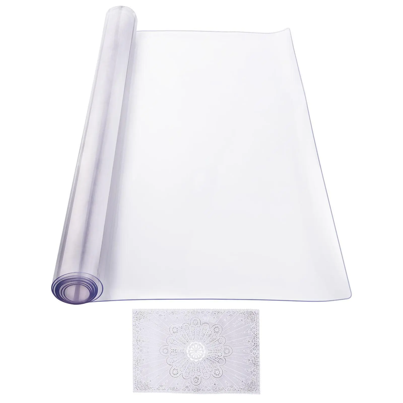 【Backtoschool】VEVOR Plastic Table Cover, 40 x 80 Inch 2.0 mm Thick Clear Table Protector, Rectangle PVC Desk Mat, Waterproof & Easy Cleaning Desk Pad Tablecloth, for Office Dresser Dining Room Table Night Stand