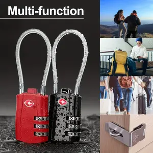 TSA Luggage Combination Locks Alloy Body Combination Padlock for Travel Bag Suit Case Lockers Gym Bike Locks 1/2 Packs NONE