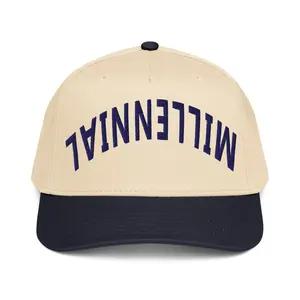 Millennial | Upside Down Five Panel Two-Tone, Adjustable Snapback Baseball Cap, Embroidered