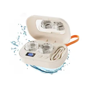 Portable Ultrasonic Contact Lens Cleaner with USB Charger - Fit Disposable Soft, Colored & RGP Lenses - Travel & Home