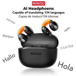 MINISO MS191 Wireless Bluetooth AI Language Translation Earbuds, OWS Translation Headset Headset, Support 134 Languages and Accents, AI Translation Bluetooth Smart Headset