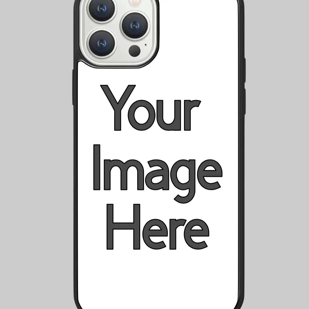 Personalized Black Silicone iPhone Case - Add Your Own Image phone Protector Cellphone Shockproof