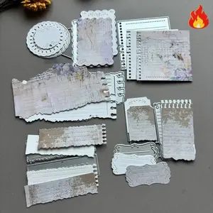 Vintage Mini Booklet Label Embossing Die Cutter, Scrapbooking Paper Craft Cutting Die, Metal Stamping Template for DIY Projects