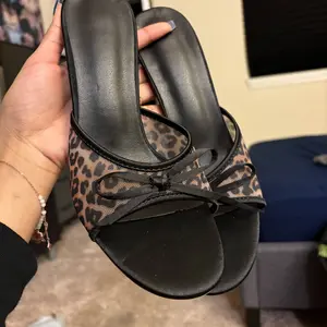 Women's Fashion Leopard Print Mule Sandals, Elegant Pointed Toe High Heel Sandals for Party, Daily Clothing Decor for Women & Girls