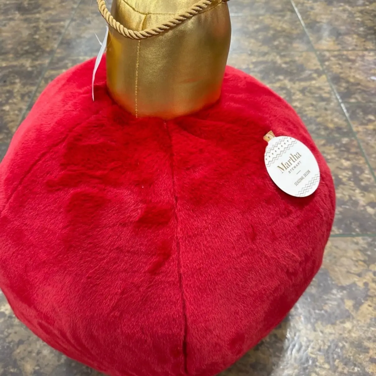 NWT XL Martha Stewart fluffy XMAS red Ornament Pillow Decor