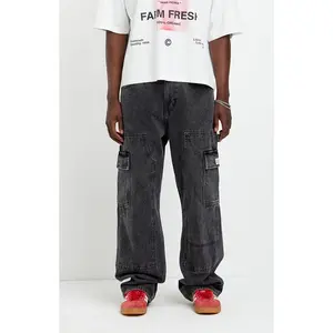 Pacsun Men's Dylan Baggy Jeans Cargo Carpenter Faded Black