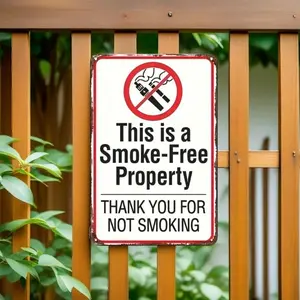 Aluminum No Smoking Sign Heavy Duty Rustic Vintage Wall Decor 12x8 Inch for Home Office Building Easy to Mount Durable Metal Sign