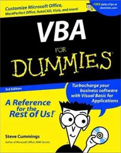 USED-VBA For Dummies by Steve Cummings (Paperback)
