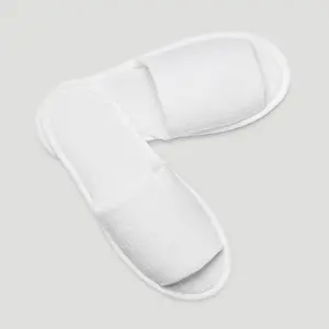 Turquaz White Open Toe Waffle Slippers Women 6 Pack