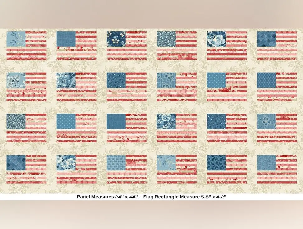 Stars and Stripes Multi 24” Panel by Laundry Basket Quilts for Andover Fabrics | A-10596-L