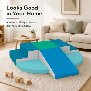 TODIBY 6‑Piece Minimalist Soft Foam Climbing Blocks Set, CPC ASTM Certified Modular Toddler Indoor Play Structure for Home