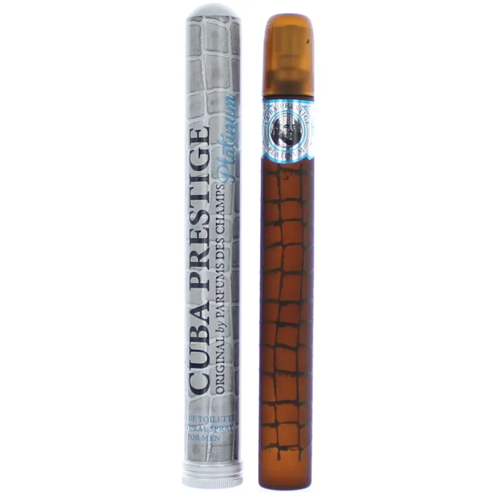 Cuba Prestige Platinum Eau de Toilette Spray for Men - Masculine Appeal Freshness Blend with Fresh Citrus, Spicy Lavender, 1.17 oz Bottle, See Product Packaging for Full Ingredient List