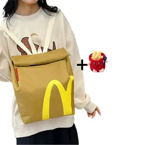 Funny Backpack Classic Large Capacity Paper Bag Cute Shoulder Bag Casual Canvas Backpack Notebook Bag Suitable for men and women