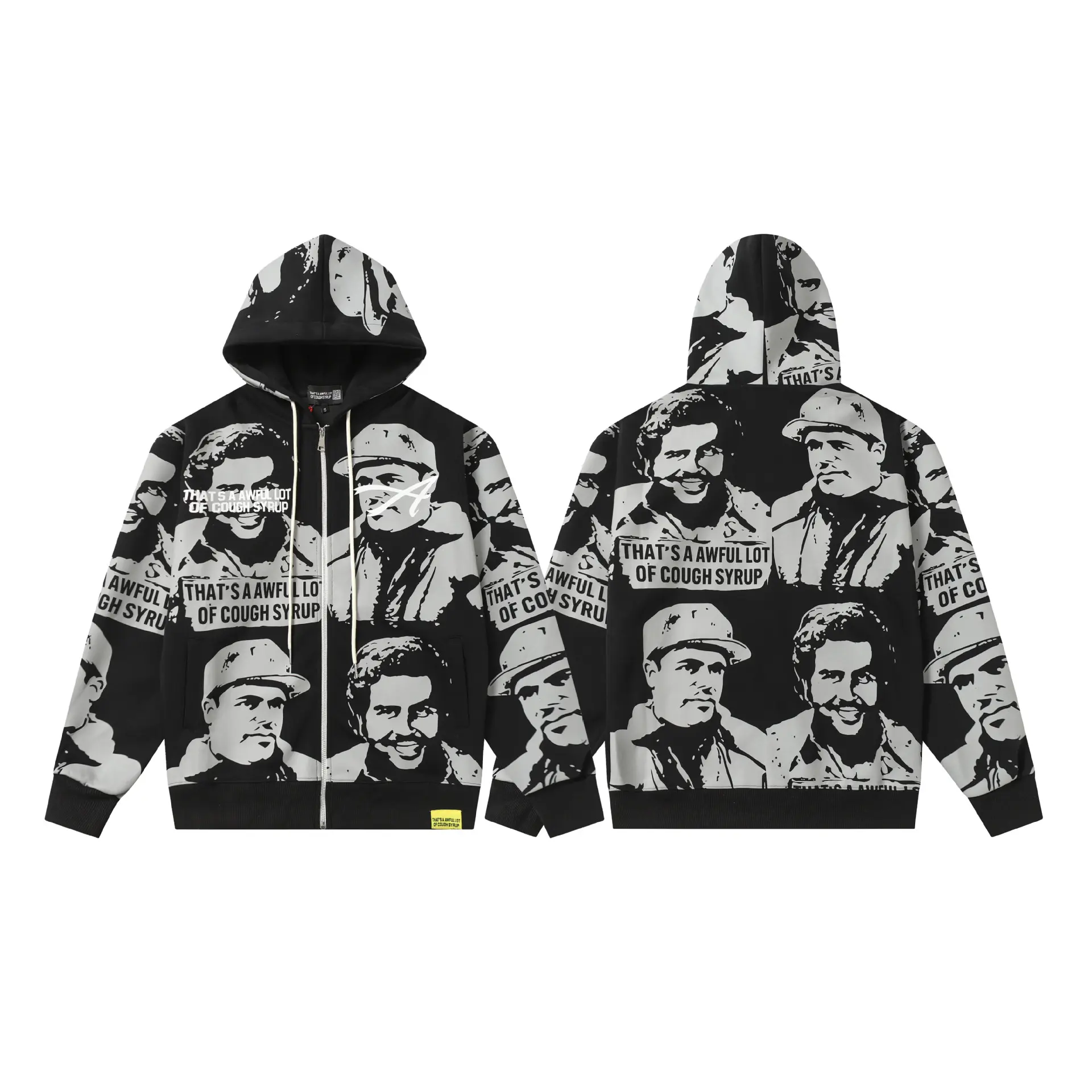 (New)Sport pants suit Gothic fashion figure pattern printing zipper hoodie set Y2K American retro men's casual hoodie Lightweight Compression Sportswear Sporty Style888
