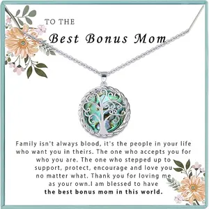 Love Necklace with Message Card and Gift Box, Meaningful Jewelry Gift for Wife Mom Dad Bonus Mom Mother in Law