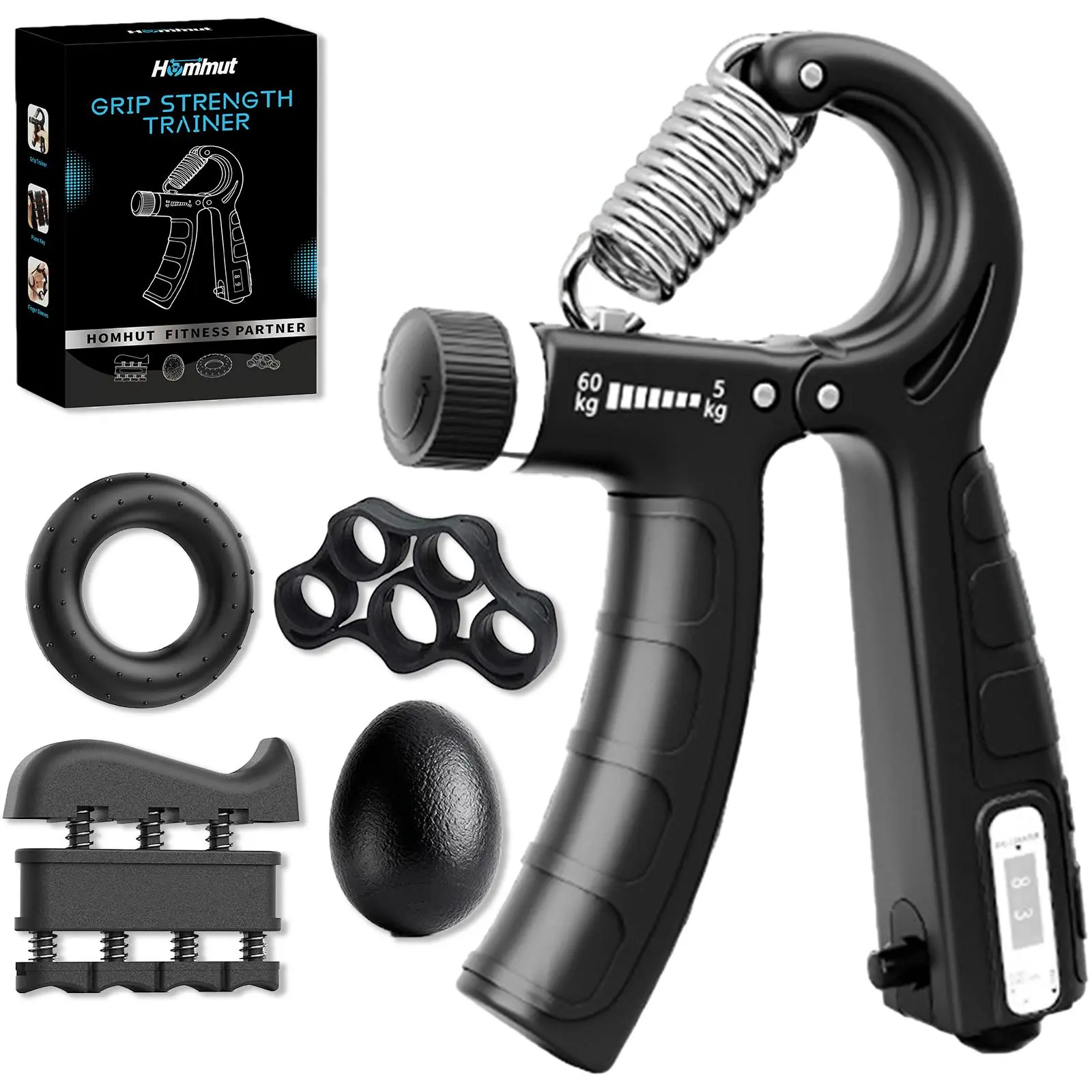 5-in-1 Adjustable Athlete-Specific Hand Gripper - Multi-Function Fitness Strength Training Tool, Finger Recovery Ring, Home Workout Equipment, Hand Strengthening, Improves Grip Strength, Enhances Forearm Veins, Gift for Gym Lovers, Adjustable Hand Gripper