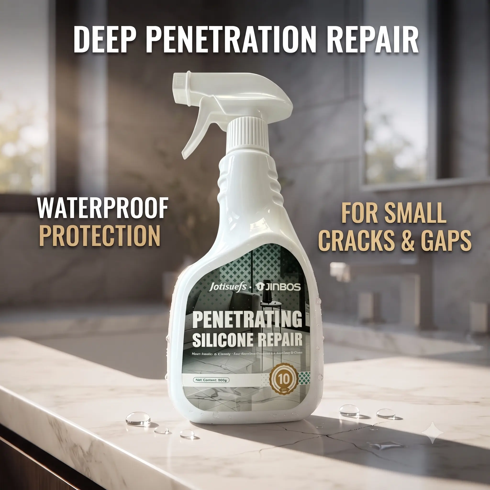 Waterproof Silicone Repair Sealant Spray, Penetrating Crack Filler for Bathroom Sink Tile Gap Shower Bathtub Kitchen Countertop Window Sealing DIY Home Repair 500g