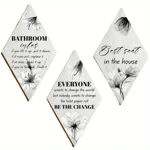 Wooden Hanging Decor Set, Bathroom Signage, Best Seat Marker, Bar Cafe Door Decoration, Room Wall Art, Outdoor Courtyard Party Signs, Bathroom Decorations