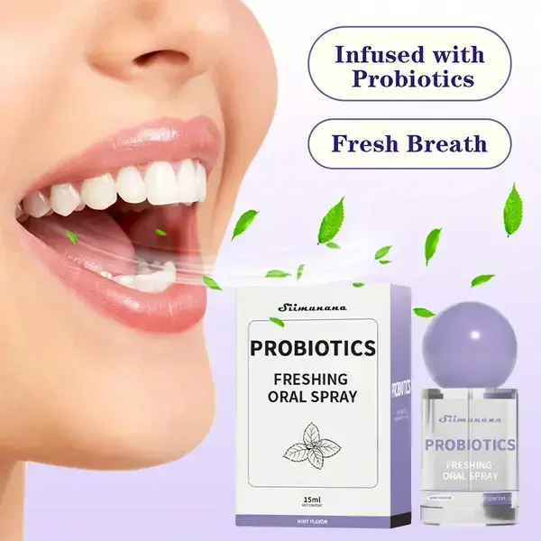 15ml Mint  Probiotic Oral Spray, Portable Breath Freshener Spray, Gentle Daily Oral Care, Sugar-Free Formula, Long-Lasting Fresh Breath, Travel-Friendly Daily Oral Care Spray, Daily Oral Care