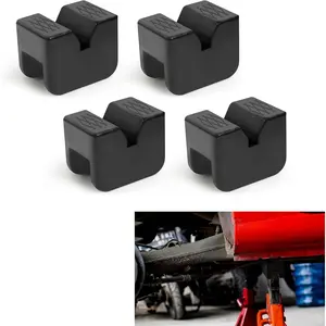 4 count  Jack Stand Pads, 3 Ton Rubber Jack Pad Adapter for Jack Stands, Universal Rubber Slotted Frame Rail Pinch Welds Protector, Heavy Duty Jack Pad  Accessories