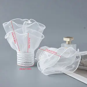 Pair of Fashion Nail Art Sheer Photo Gloves - Resin Fake Sleeves with Pleated Cuffs, Odorless Nail Display Gloves for Photography Props, Manicure & Pedicure Tools, Nail Art Supplies, Stylish Glove Design, Durable Glove Material