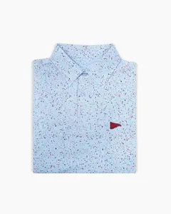 The USA Splatter Light Blue Polo, Golf Polo Shirt, Men's Short Sleeve Polo, 3D All Over Print Shirt