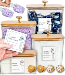 Laundry Pods Container and Dryer Sheet Container with Airtight Lids