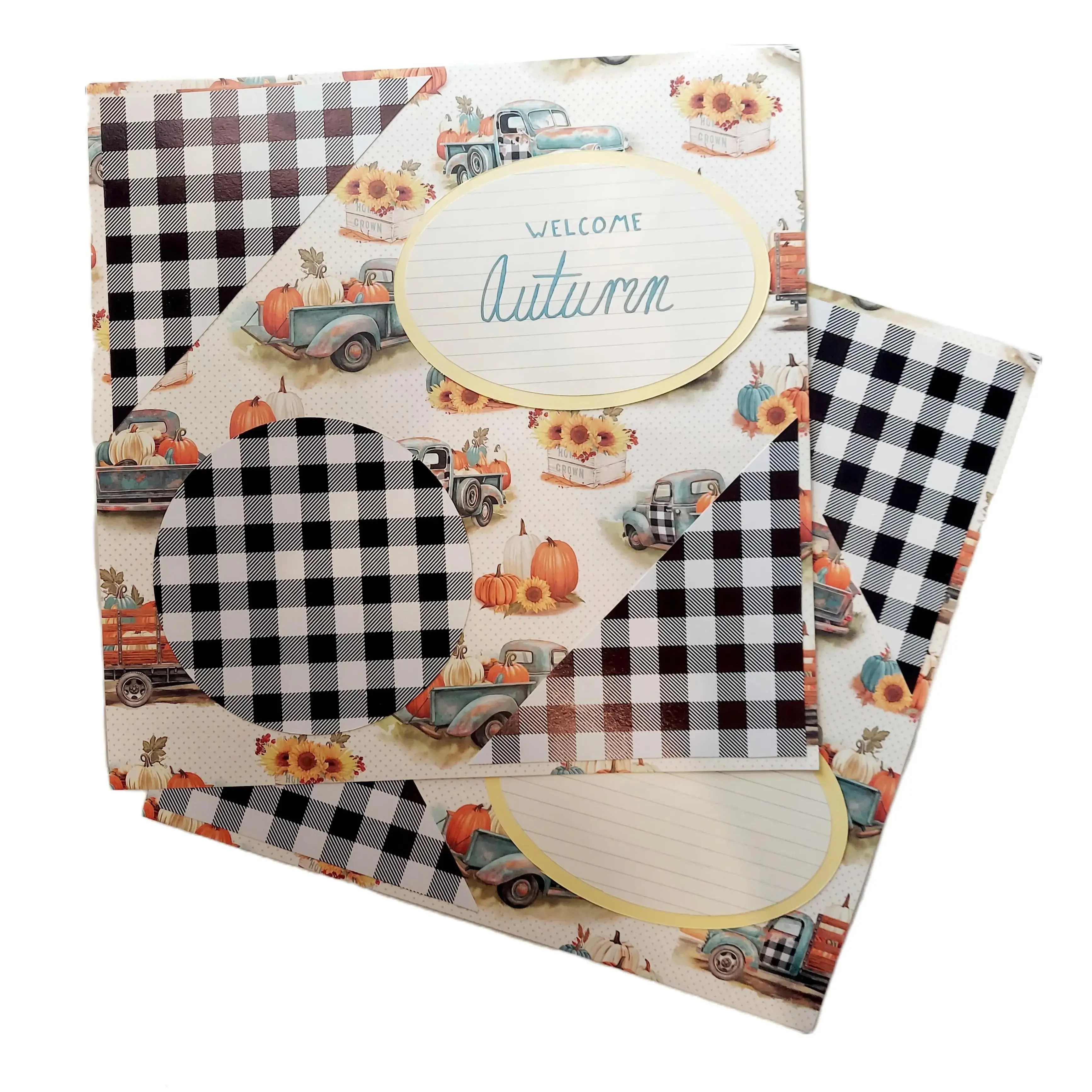 Premade Scrapbook Two Page Layout Welcome Autumn Theme