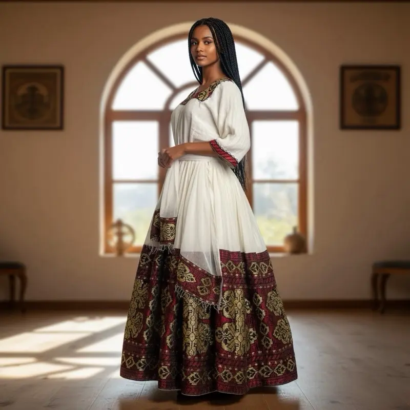 Ethiopian and Eritrean traditional Habsha dress